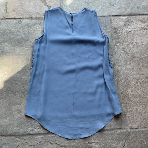 Sandra Angelozzi baby blue viscose blouse with bead detail XS - Picture 2 of 7